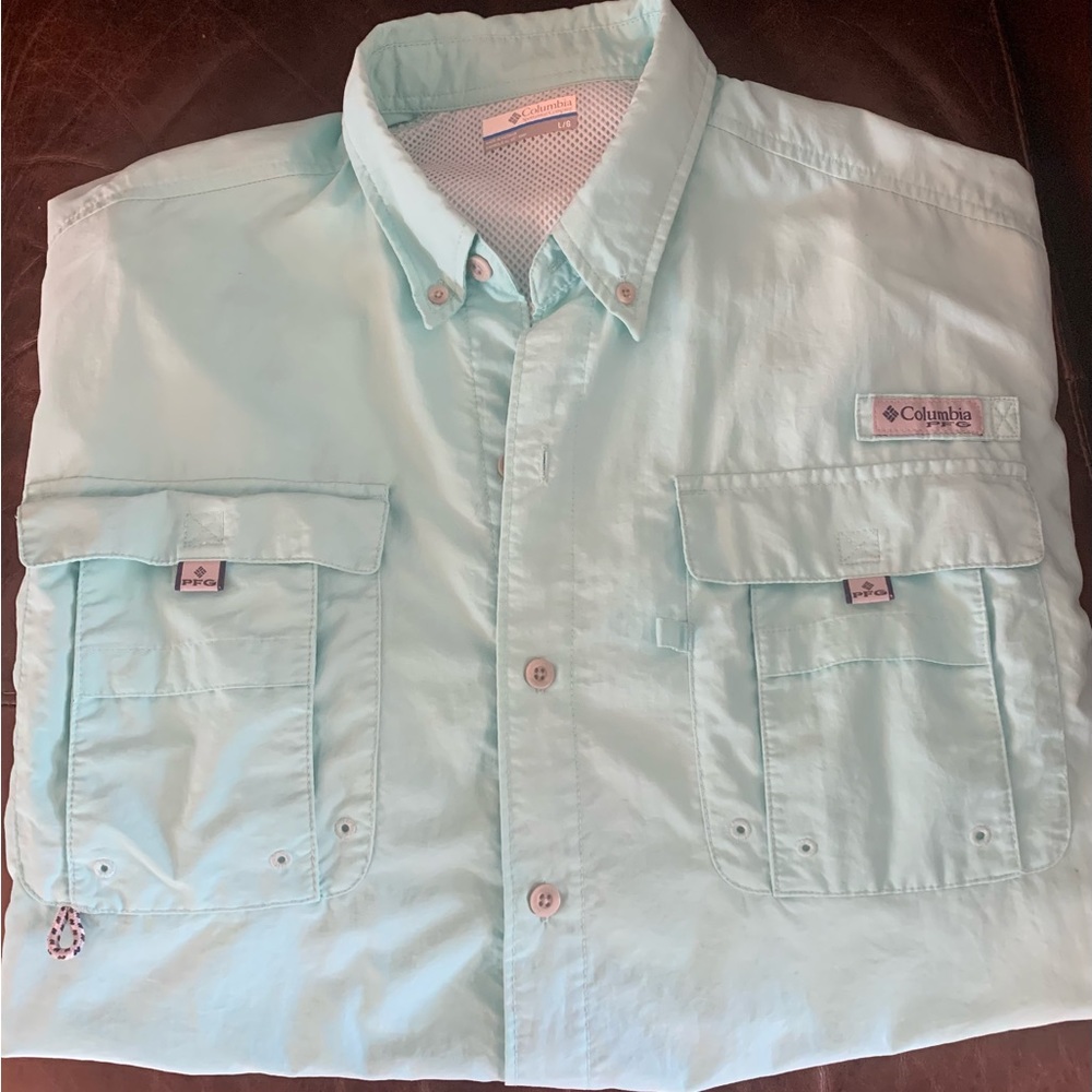 🤑Columbia Long Sleeve PFG shirt Large great SPF for arms and chest- breathable.